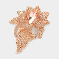 Floral Crystal Pave Bouquet Brooch Pendant