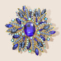Glass Crystal Flower Brooch Pendant