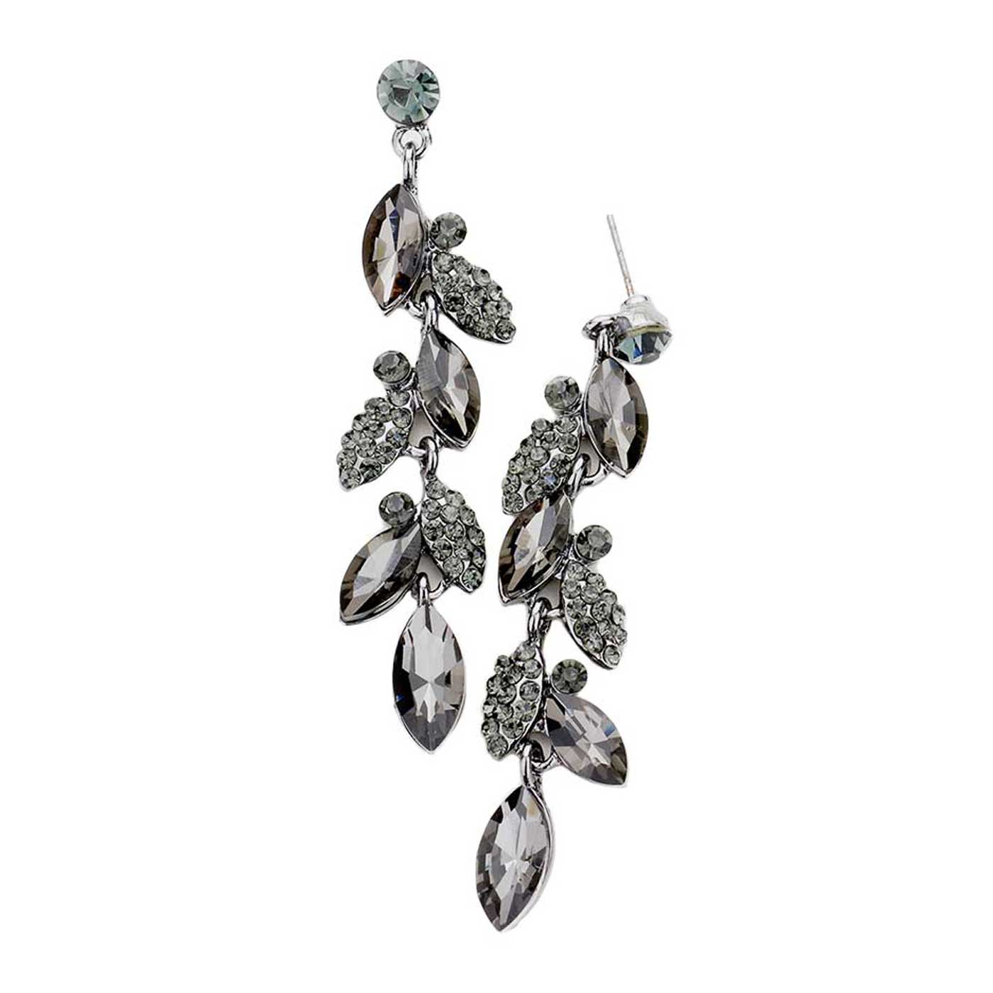 Crystal Marquise Cluster Drop Evening Earrings