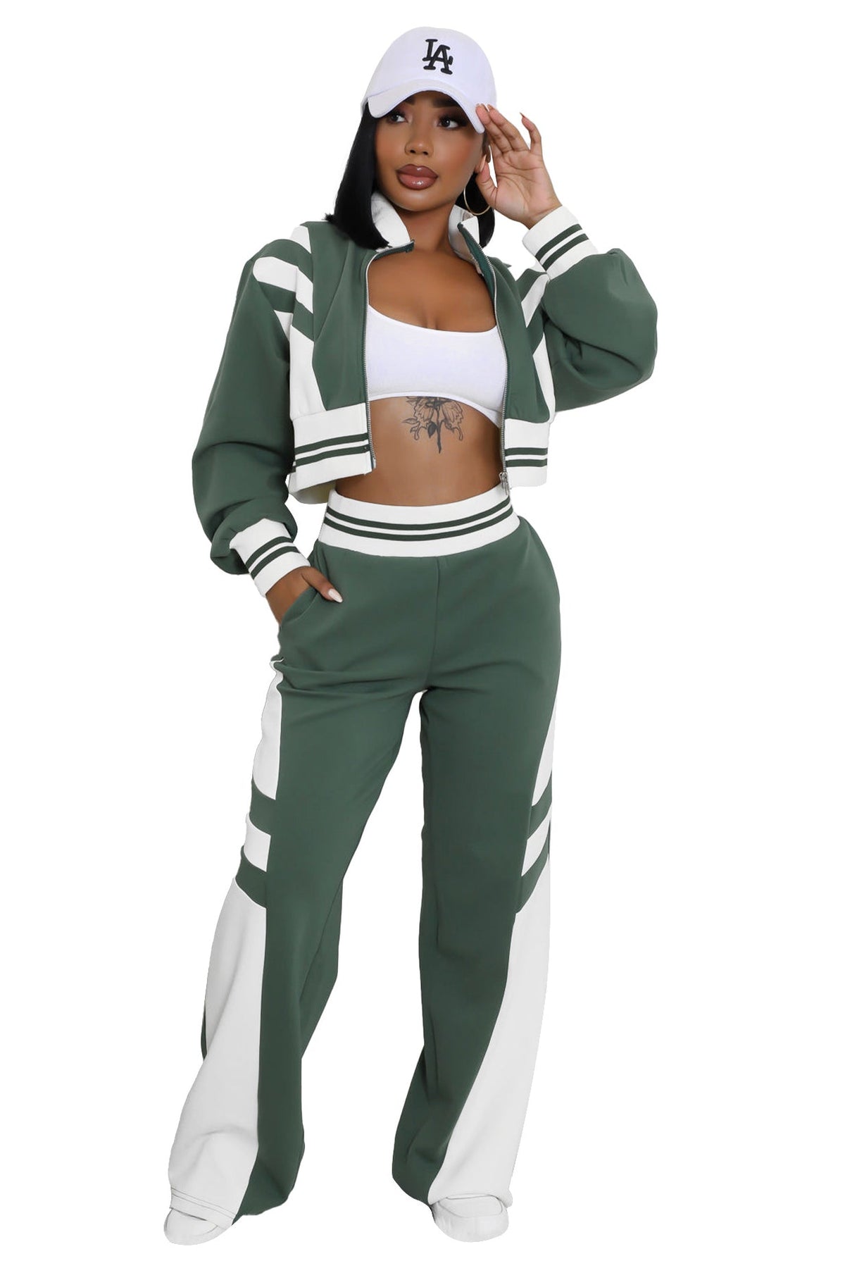 WOMEN FASHION CASUAL TWO PIECE PANT SET