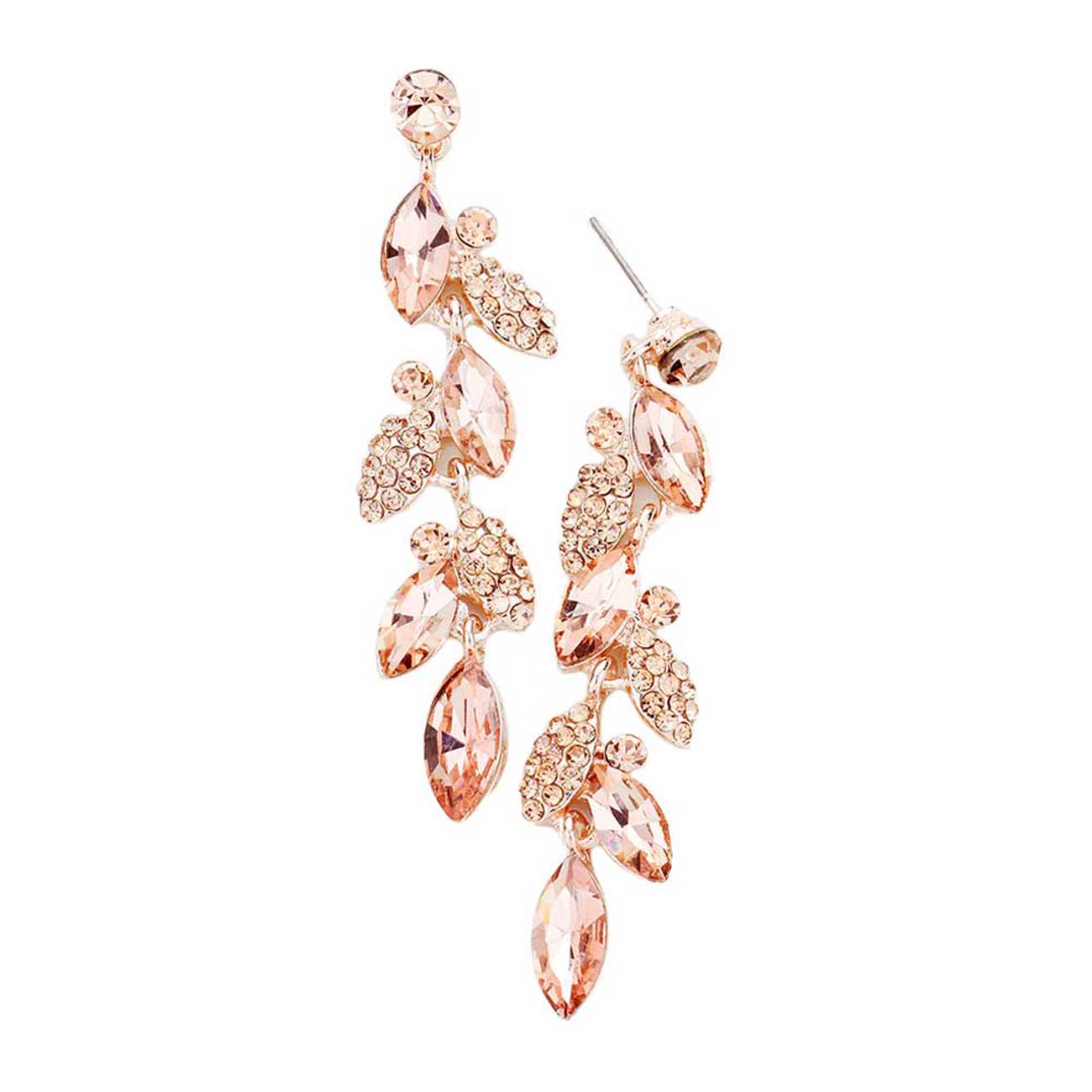 Crystal Marquise Cluster Drop Evening Earrings