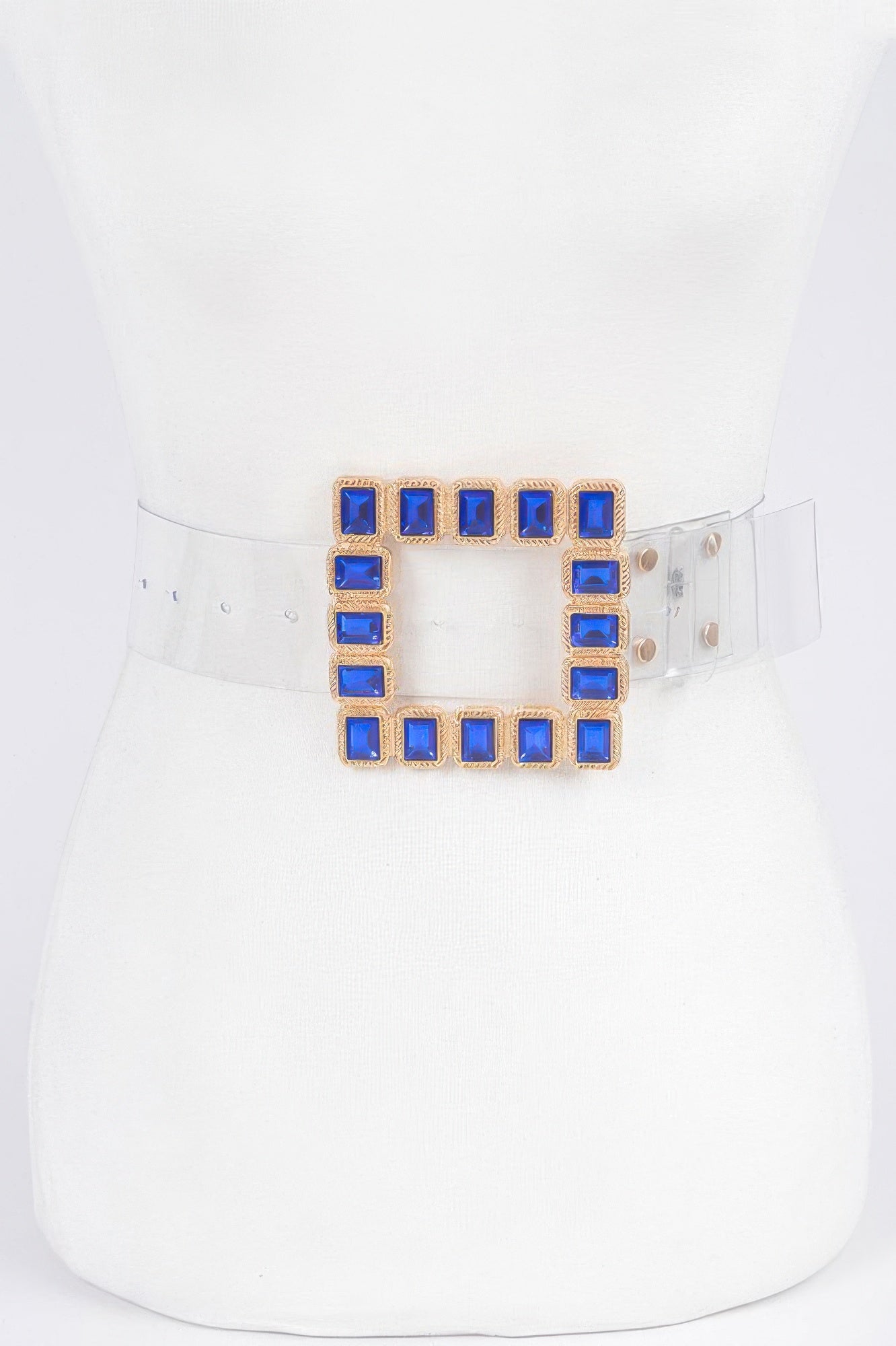 Women's Stone Buckle Faux Leather Belt