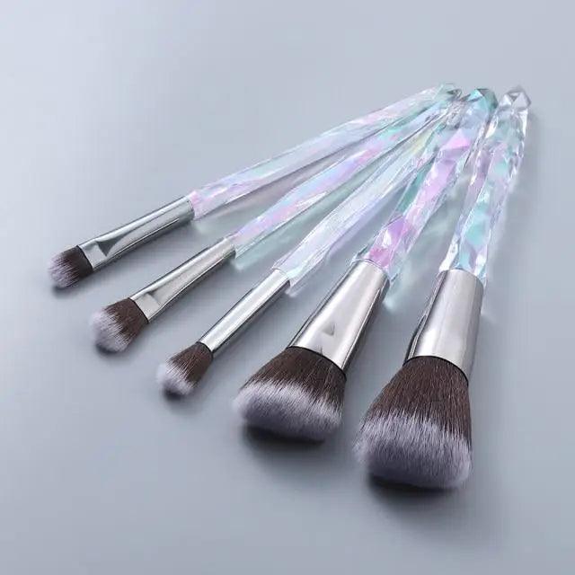 Luxury Cosmic Color New Luxury Crystal Makeup Brushes Powder Foundation Eyeshadow Eyebrow Cosmetics for Face Fan Make Up Brush Set