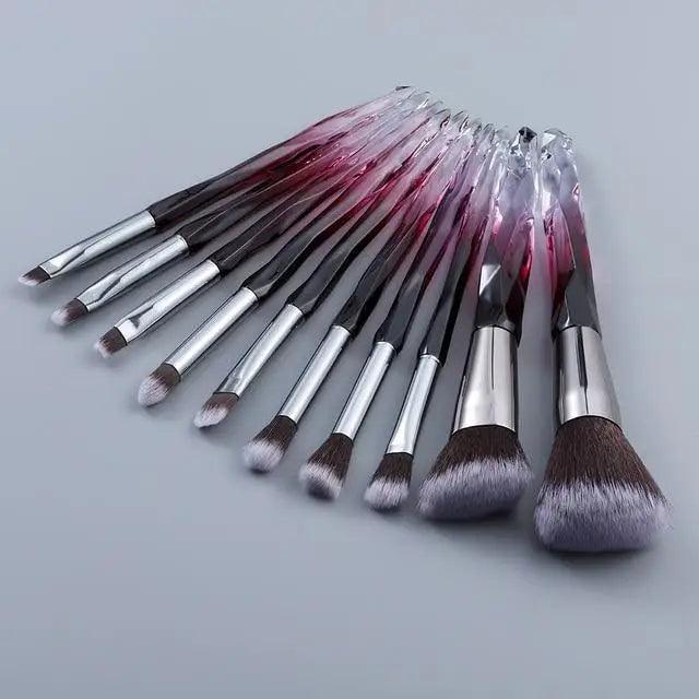 Luxury Cosmic Color New Luxury Crystal Makeup Brushes Powder Foundation Eyeshadow Eyebrow Cosmetics for Face Fan Make Up Brush Set