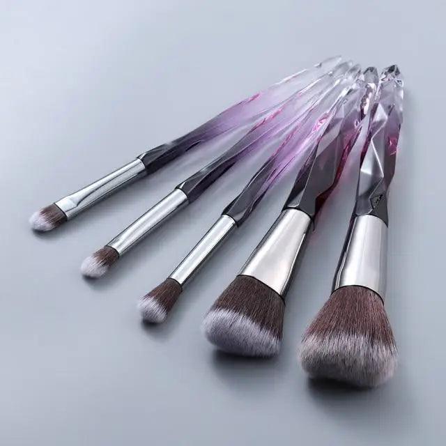 Luxury Cosmic Color New Luxury Crystal Makeup Brushes Powder Foundation Eyeshadow Eyebrow Cosmetics for Face Fan Make Up Brush Set