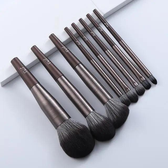 Sizzling 11/8pcs Natural Hair Green Makeup Brushes Foundation Powder Eyeshadow Eyebrow Brush Set Profesional Cosmetic Tool