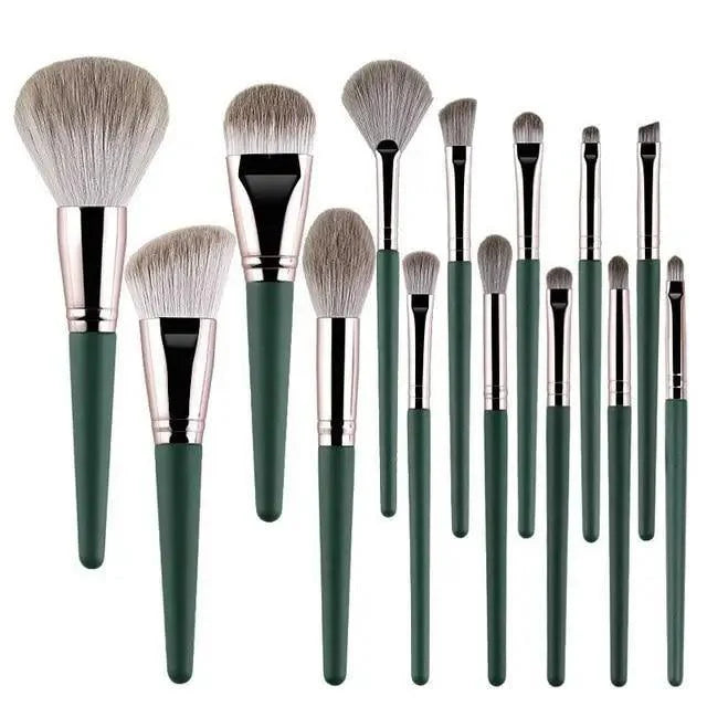 Super Quality 14Pcs Makeup Brushes Set Cosmetic Foundation Powder Blush Eye Shadow Lip Blend Wooden Make Up Brush Tool Kit