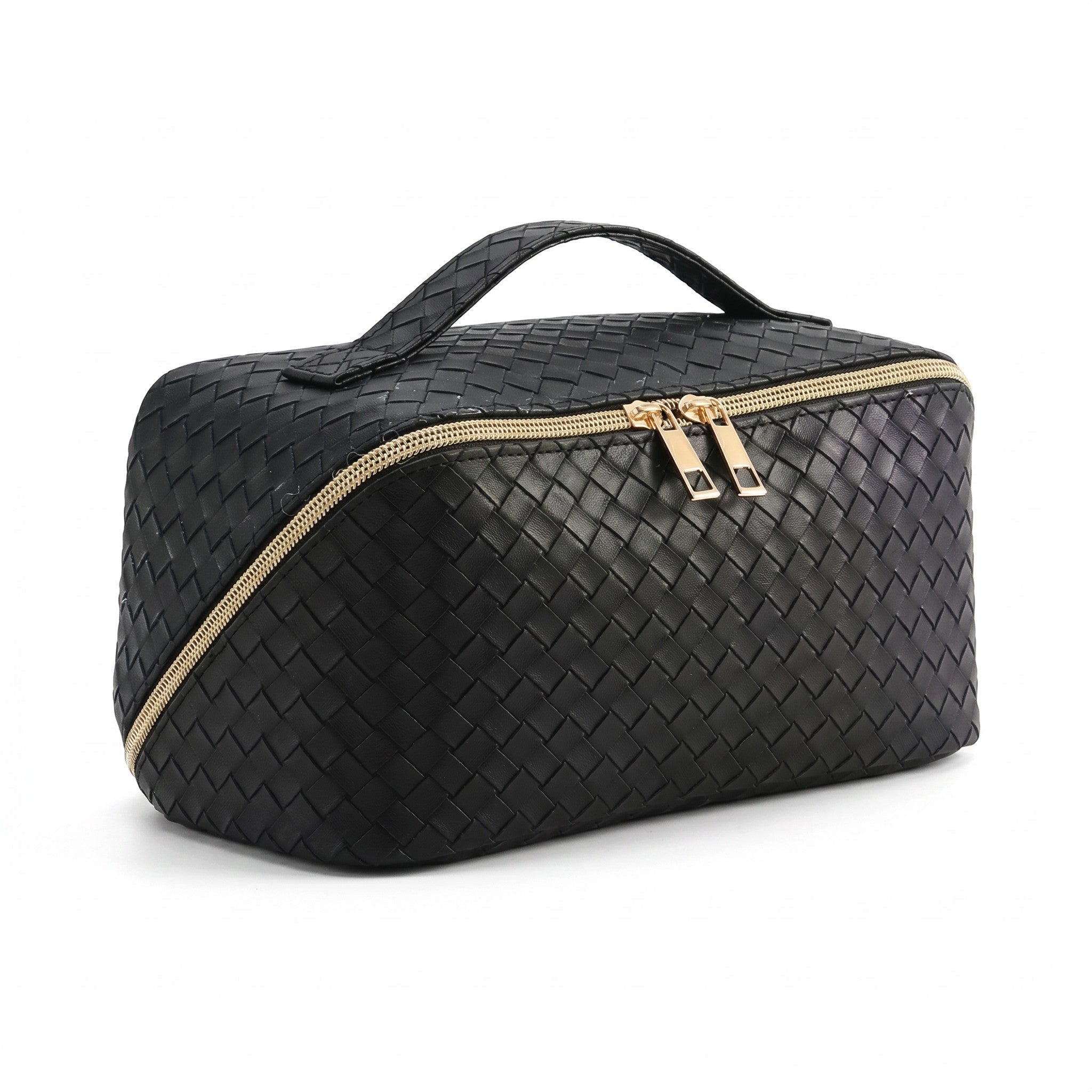 Water Resist PU Leather Makeup Bag Large Capacity Travel Toiletry Pouch